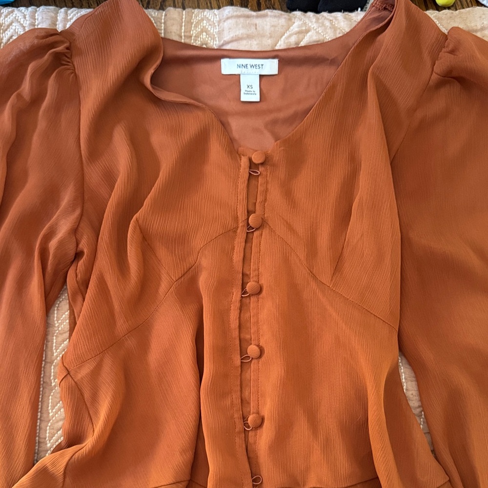 Nine West Women's Orange Blouse